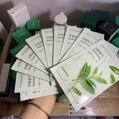 10 miếng Mặt nạ giấy dưỡng da Innisfree trà xanh