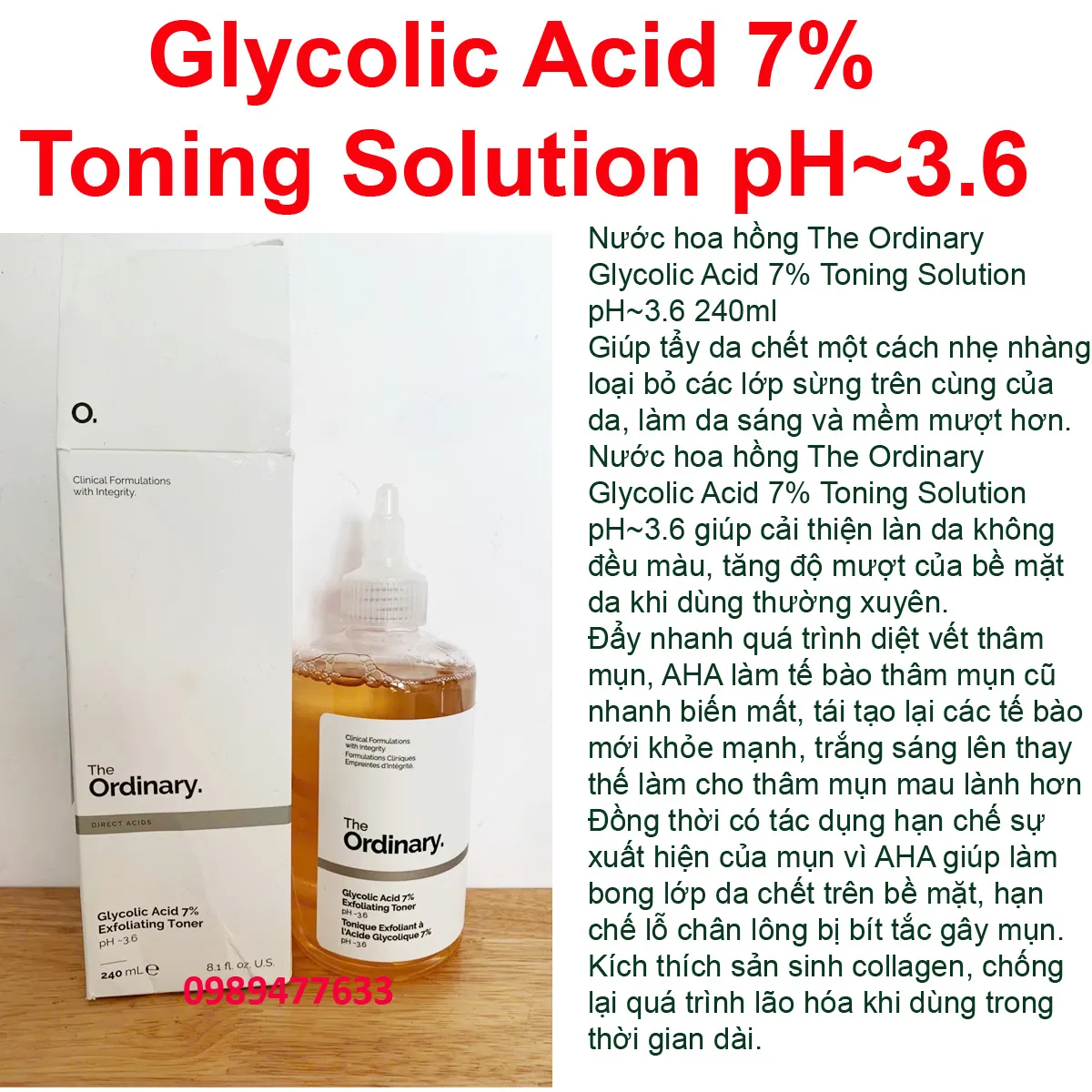 Hinh ảnh The Ordinary Glycolic Acid 7% Toning Solution pH~3.6 240ml Nước hoa hồng