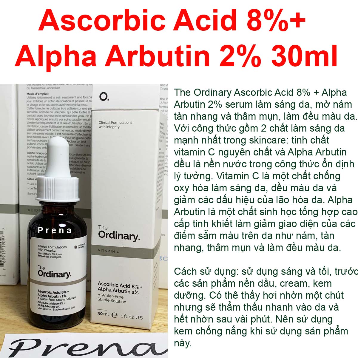 Serum The Ordinary Ascorbic Acid 8% + Alpha Arbutin 2% 30ml