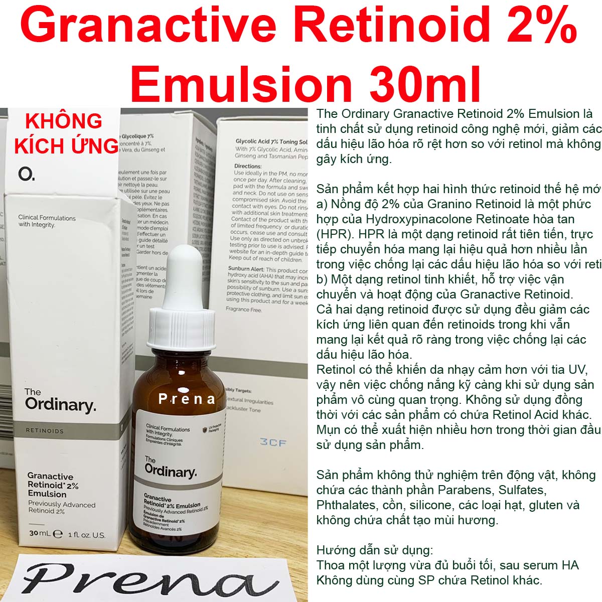 Granactive Retinoid 2% Emulsion 30ml Tinh chất chống lão hóa The Ordinary