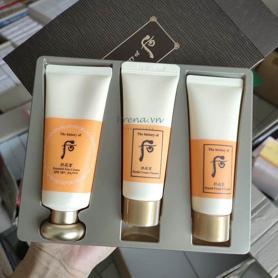 Set kem chống nắng Whoo vàng Essential Sun Cream Special Set