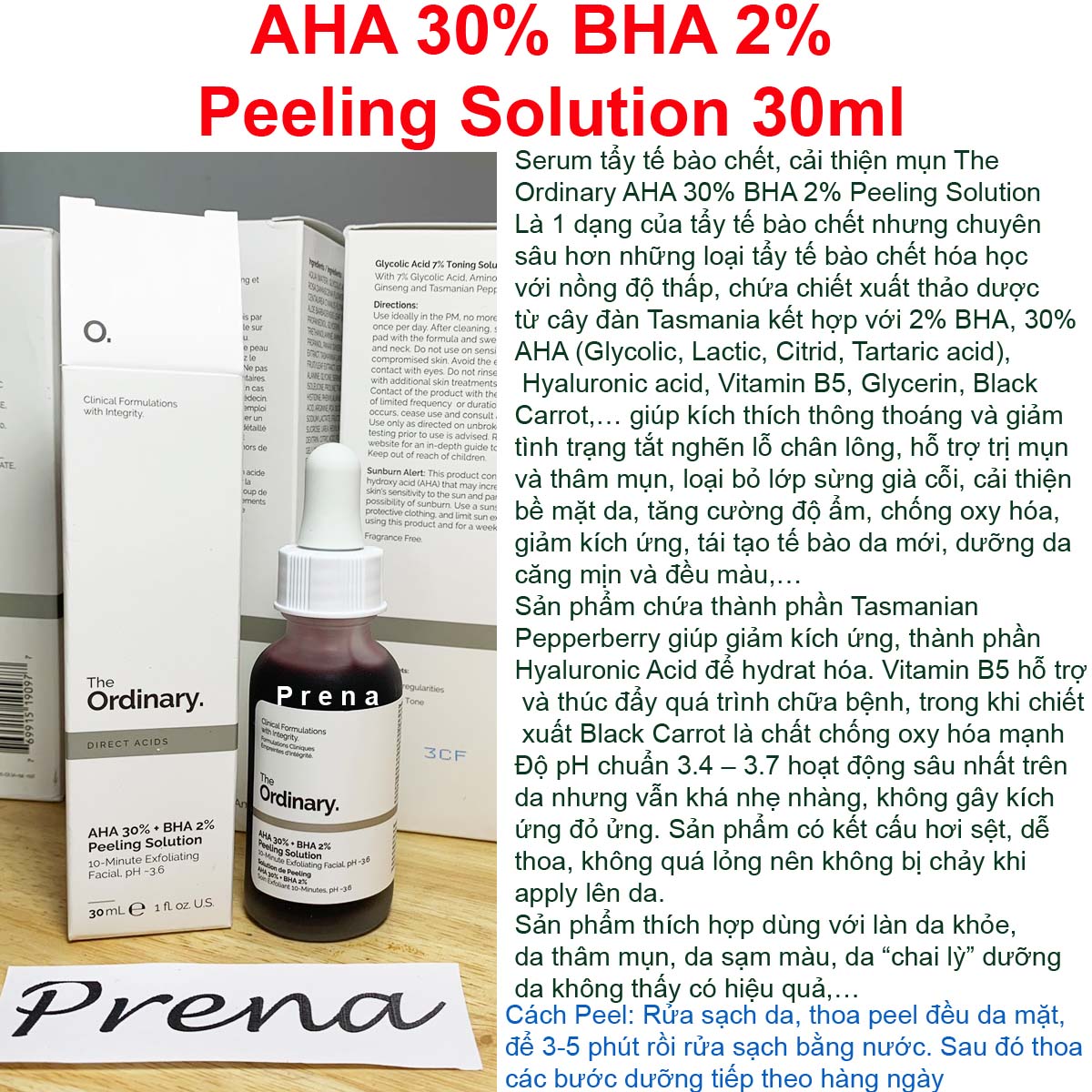 Hình ảnh AHA 30% BHA 2% Peeling Solution 30ml Serum tẩy tế bào chết, cải thiện mụn The Ordinary