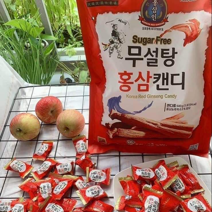 Kẹo hồng sâm không đường 365 sugar free Korea Read Ginseng Candy 500g