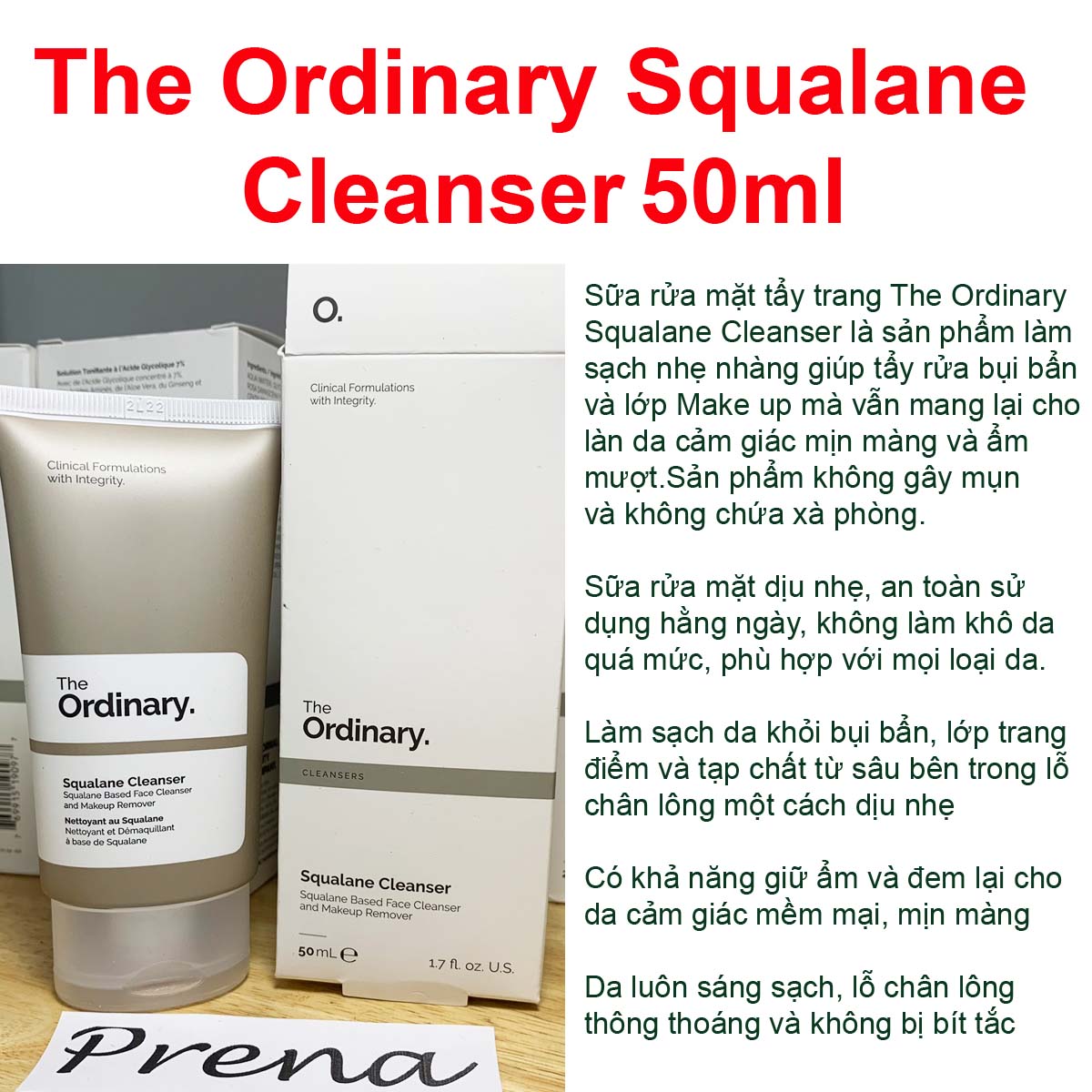 Hinh ảnh Sữa rửa mặt tẩy trang The Ordinary Squalane Cleanser 50ml